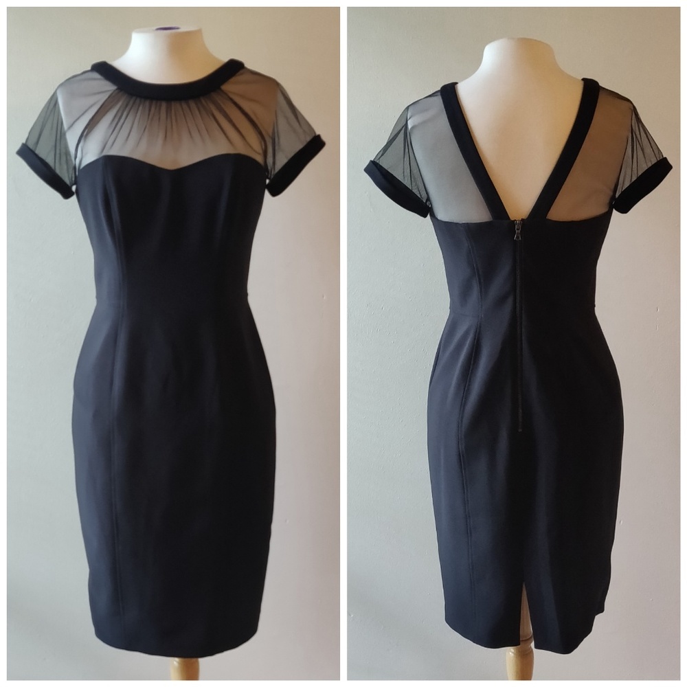 Maggy London | Illusion Yoke Crepe Sheath Dress